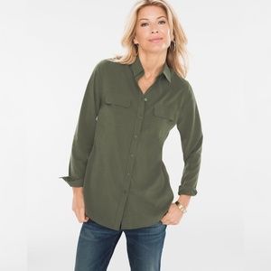 Chico's Long Sleeve Pocket Button Shirt